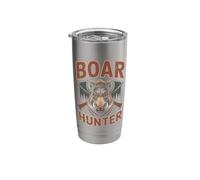 Boar Hunter Wild Pig Hunting Forest Scene Stainless Steel Insulated Tumbler