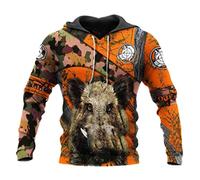 Boar Hunting Orange Camo 3D Print Jacket Men/Women Harajuku Hoodie Unisex Casual Street Sweater Pullover RTQ12 XL