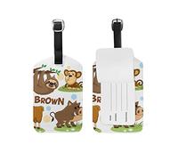 Boar Llama Sloth Monkey Chimpanzee Travel Luggage Tags Suitcase Baggage Tag Leather 1 Piece