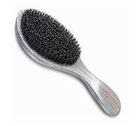Boar Wave Brush for Men - Medium Hard Brush 360 Waves for Black Hair -Gray | Long Palm Handle with Boar Bristle Mix Nylon Brushes for Men's Curly Hair Wavy Routine