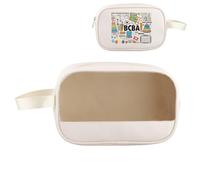 Board Certified Behavior Analyst Cosmetic Bag Behavior Analyst Makeup Bag BCBA Therapist Gift (Happy BCBA Bag)