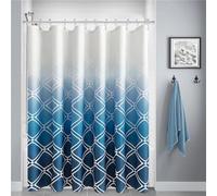 Board Color Blue Square Shower Curtain Washable Bath Curtains,with 12 Hooks and Weighted Hem,Fabric Shower Curtains Outdoor Waterproof Polyester for Bath Tub and Shower Stall,200x250cm W79*L99 Inch
