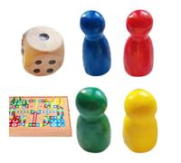 Board Game Accessories,4 Chess Pieces Wooden Game Pawns | Small Portable Checkers Components Multicolor Board Accessories for Marking & Table