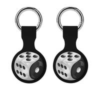 Board Game Dice Keychain Holder Case Compatible with AirTag Waterproof Silicone Shell Protective Case 2PCS