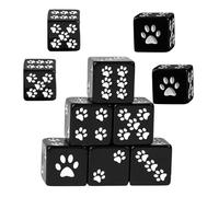 Board Game Dice Prop - 10 Pieces Cartoon Cute 6-Sided, Play Board Game Kitten Paw Theme, Fun Set, Mini Games Dice, Party Accessory for Picnic, Dormitory, Travel, Camping