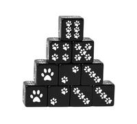 Board Game Dice Prop, Decoration for Exhibition, Pack of 10, Dice with Cat Paw Pattern for Board Games, for Travel, Camping, Home, Picnic, Family, Friends, Classmates, Students, Youth