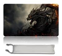 Board Game MTG Playmat Free Waterproof Bag, Sewn Edges,Card Enthusiasts TCG Playmat Mouse Pad MTG Game Mats With Zones (Original Playmat) (No Zone,Black Phyrexian Obliterator)