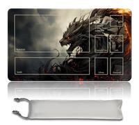 Board Game MTG Playmat Free Waterproof Bag, Sewn Edges,Card Enthusiasts TCG Playmat Mouse Pad MTG Game Mats With Zones (Original Playmat) (With Zone,Black Phyrexian Obliterator)
