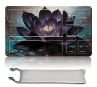 Board Game MTG Playmat + Free Waterproof Bag, Stitched Edges, Smooth Rubber Surface, MTG PlayMat with Zones (An Original Angel of Flight Alabaster Playmat) (Black Lotus)