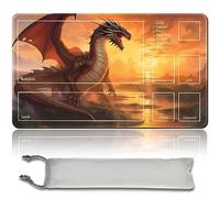 Board Game MTG Playmat + Free Waterproof Bag, Stitched Edges, Smooth Rubber Surface, MTG PlayMat with Zones (An Original ANCESTRAL MASK Playmat) (MTG (13))