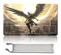 Board Game MTG Playmat + Free Waterproof Bag, Stitched Edges, Smooth Rubber Surface, MTG PlayMat with Zones (An Original Angel of Flight Alabaster Playmat) (Avacyn, Angel of Hope)