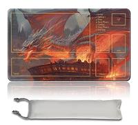 Board Game MTG Playmat + Free Waterproof Bag, Stitched Edges, Smooth Rubber Surface, MTG PlayMat with Zones (An Original Ancient HellkitePlaymat) (MTG (14))