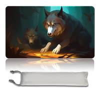 Board Game MTG Playmat + Free Waterproof Bag, Stitched Edges, Smooth Rubber Surface, MTG PlayMat with Zones (An Original Angel of Flight Alabaster Playmat) (FEROCIOUS PUP - NO ZONE)