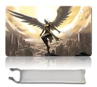 Board Game MTG Playmat + Free Waterproof Bag, Stitched Edges, Smooth Rubber Surface, MTG PlayMat with Zones (An Original Angel of Flight Alabaster Playmat) (Avacyn, Angel of Hope - NO ZONE)