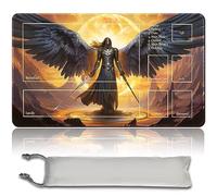 Board Game MTG Playmat + Free Waterproof Bag, Stitched Edges, Smooth Rubber Surface, MTG PlayMat with Zones (An Original ANGEL OF DESTINY Playmat) (With Zone)