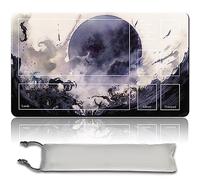 Board Game MTG Playmat + Free Waterproof Bag, Stitched Edges, Smooth Rubber Surface, MTG PlayMat with Zones (An Original Angel of Flight Alabaster Playmat) (Damnation)