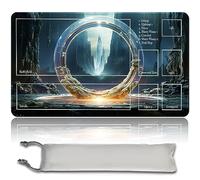 Board Game MTG Playmat + Free Waterproof Bag, Stitched Edges, Smooth Rubber Surface, MTG PlayMat with Zones (An Original Angel of Flight Alabaster Playmat) (Sol Ring)