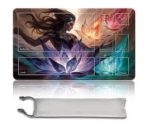 Board Game MTG Playmat + Free Waterproof Bag, Stitched Edges, Smooth Rubber Surface, MTG PlayMat with Zones (An Original Angel of Flight Alabaster Playmat) (MTG (5))