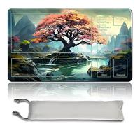 Board Game MTG Playmat + Waterproof Bag, Stitched Edges, Smooth Rubber Surface, MTG PlayMat with Zones (An Original Playmat)