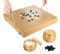 Board Game Set - Portable Wood Go Chess Game with Storage Box, Chinese Strategy Game for Adults and Kids