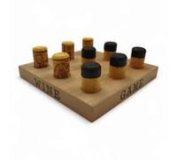 Board Game Tic Tac Toe Wine Board Game Made of Wood and Cork
