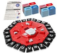 Board Game, Word Games, Family Board Game, 24 Letters Pressing Game & 220 Topic Categories, Quick Thinking Brain Challenge Icebreaker Game, Bring Friends & Family Together-Red