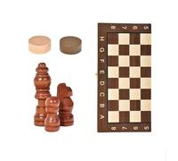 Board Games 3-in-1 Folding Wooden Board Game Set Chess Checkers Backgammon Games for Adults Travel & Family Storage Design Chess Sets(S)