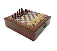 board games 4-in-1 Wooden Chess Set Board Pieces Storage Slots Portable Travel Chess Game Beginner Chess Set for Kids magnetic(Wood)