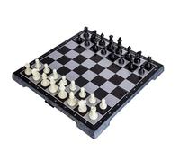 Board Games 7.9'' Travel Magnetic Mini Chess Set Folding Chessboard Game Educational Gifts For Adults And Kids Black Beige Chess Pieces