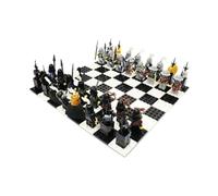 Board Games Building Block DIY Chess Game Golden Knight vs. Skeleton Knight Classic Educational Game for Cognitive Chess Sets(04)