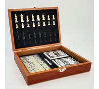 Board Games Chess Set Foldable Wooden Chess for Travel Board Games Set for Kids and Adults, Chesses, Dominos Cards Chess Sets(Color4)