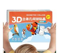 Board Games | Educational Interactive Geometric Decoupage Paper Game | Creative Collage Shapes Workshop for Kindergarten Birthday Garden Christmas Girls