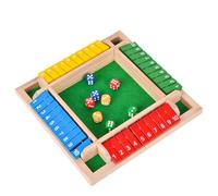 Board Games for 4 Players Shut The Box Wooden Table Game Dice Games Educational Dice Game Holiday Travel Fun Game Math Learning Education Toy Gift for Kids 3 4 5 6 Years Old Christmas Family Adults
