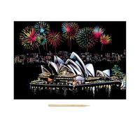 Board Games for Kids 3-4 Years Old Nightscape Unique DIY Scratch Off Painting For Adults Kids Unveil With Every Sensory Tables (C, 40. 5x28. 5x0. 5cm)