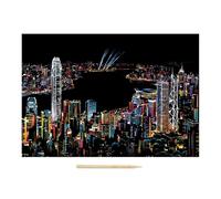 Board Games for Kids 3-4 Years Old Nightscape Unique DIY Scratch Off Painting For Adults Kids Unveil With Every Sensory Tables (B, 40. 5x28. 5x0. 5cm)