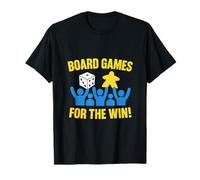 Board Games for the Win Dice Meeples Game Night Design T-Shirt