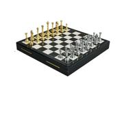 board games Luxury Zinc Alloy International Chess Set | Foldable Wooden Chessboard, Decorative Strategy Board Game Gift for Adults