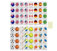 Board Games Mahjong - 65 Mahjong Tiles And 1 White Tile, Game Blocks Mah jong Sets, Balls & Flags Pattern Game Blocks Tiles, Family Interactive Board Games For Kids Adults, Color Random