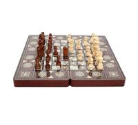 board games Premium Chess Foldable Chess Set Intellectual Entertainment Game Portable 3-in-1 Luxury Knight Checkers Gift magnetic(Brown2)
