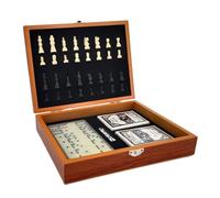 Board Games Professional Portable Chess Set Foldable Chess Board Game with Dominoes Dice Playing Card for Adults Kids