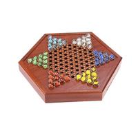 board games Wooden Chinese Checkers Board Game Set with 72 Colored Petal-Style Glass Marbles 16mm Classic Strategy Games magnetic(Glass beads,36cm)