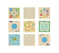 Board Games Wooden Multi-Function Interactive Chess Game Board Enhances Logic and Imagination Skills Fun Toy for Family Travel Parties(9-in-1)