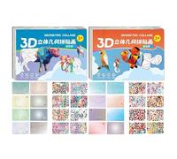 Board Learning Games, Creative Jigsaw Kit, Puzzle Toys with Geometric Shapes, Collage Set with Bright Colors, Educational Game, Ideal for Kids Adults Home Birthday School Use