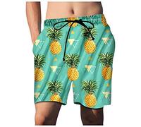 Board Shorts Mens 3D Print Dissolving Swimming Shorts Men Prank Stuff Funny Gifts for Brother Boyfriend Bachelor Beach Party in The Swimming Pool Swim Trunks with Drawstring and Pockets Green