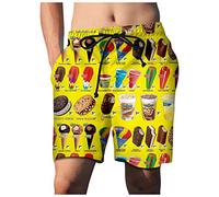 Board Shorts Mens 3D Print Dissolving Swimming Shorts Men Prank Stuff Funny Gifts for Brother Boyfriend Bachelor Beach Party in The Swimming Pool Swim Trunks with Drawstring and Pockets Gold
