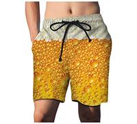 Board Shorts Mens 3D Print Dissolving Swimming Shorts Men Prank Stuff Funny Gifts for Brother Boyfriend Bachelor Beach Party in The Swimming Pool Swim Trunks with Drawstring and Pockets Yellow