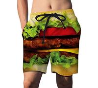 Board Shorts Mens 3D Print Dissolving Swimming Shorts Men Prank Stuff Funny Gifts for Brother Boyfriend Bachelor Beach Party in The Swimming Pool Swim Trunks with Drawstring and Pockets Coffee