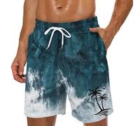 Board Shorts Mens Bold 3D Artistic Print Quick-Dry UV Protection Swim Trunks for Summer Pool Parties and Coastal Explorations Durable Beach Shorts Light Blue