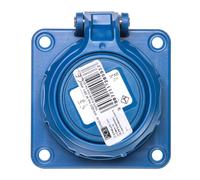 Board socket / hinges cover/ 10/16A 2P+Z 230V / 75x75/ blue IP68 20342-8b