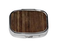 Board Stripe Print Pill Box 2 Compartment Medicine Pill Case,Portable for Pocket Or Purse Pill Box Decorative Metal Medicine Organizer